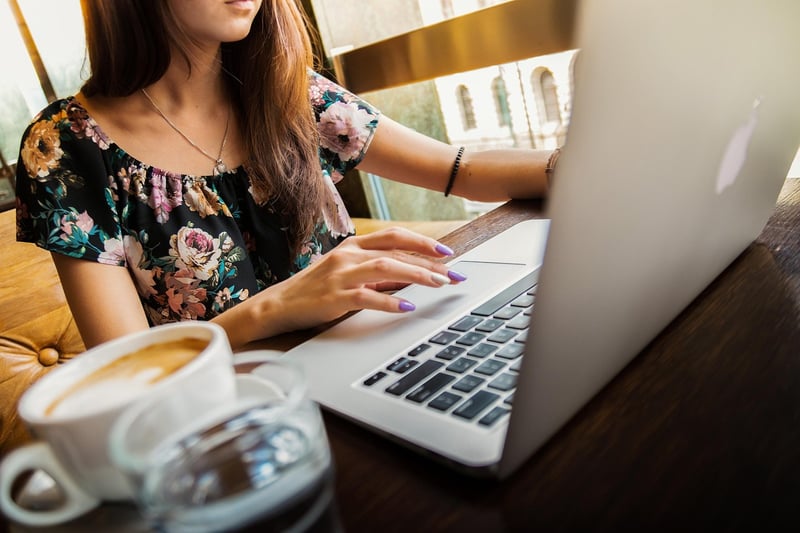 Woman working remotely